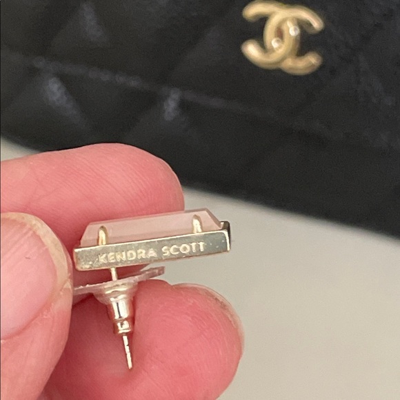 Kendra Scott bar earrings and matching slide bracelet pink/gold - Picture 4 of 5